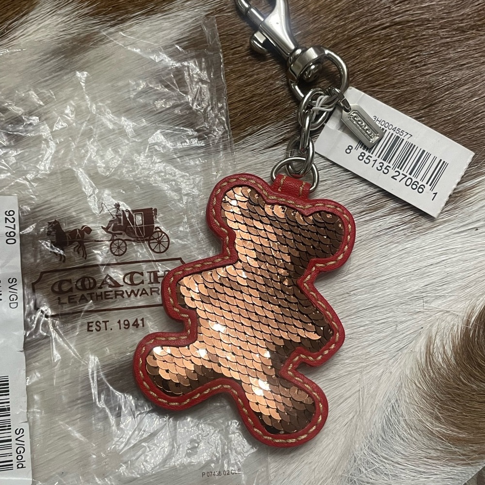 Coach Vintage Sequin Bear Bag Charm - Picture 4 of 5